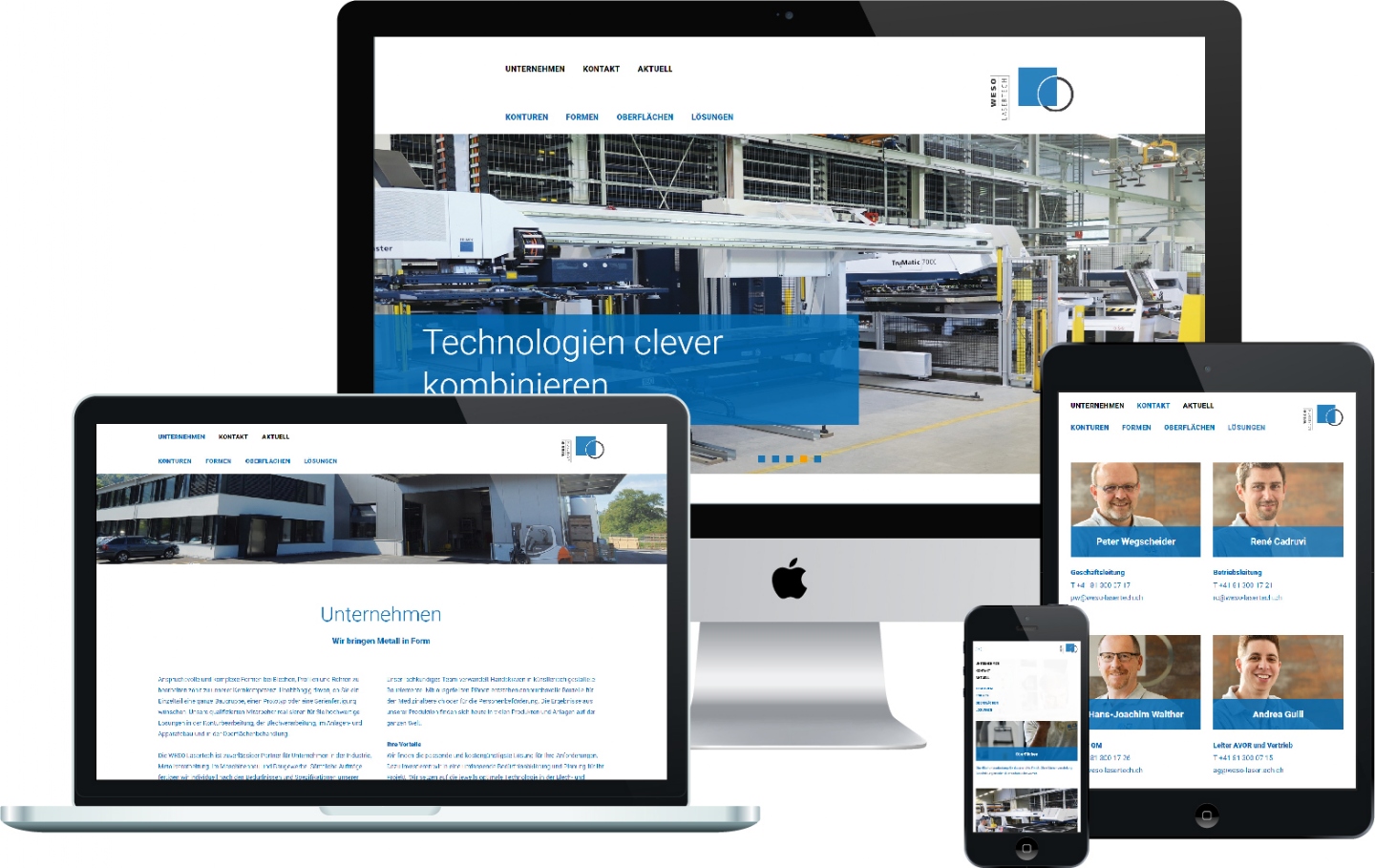 WESO Lasertech AG - Responsive Website, CMS